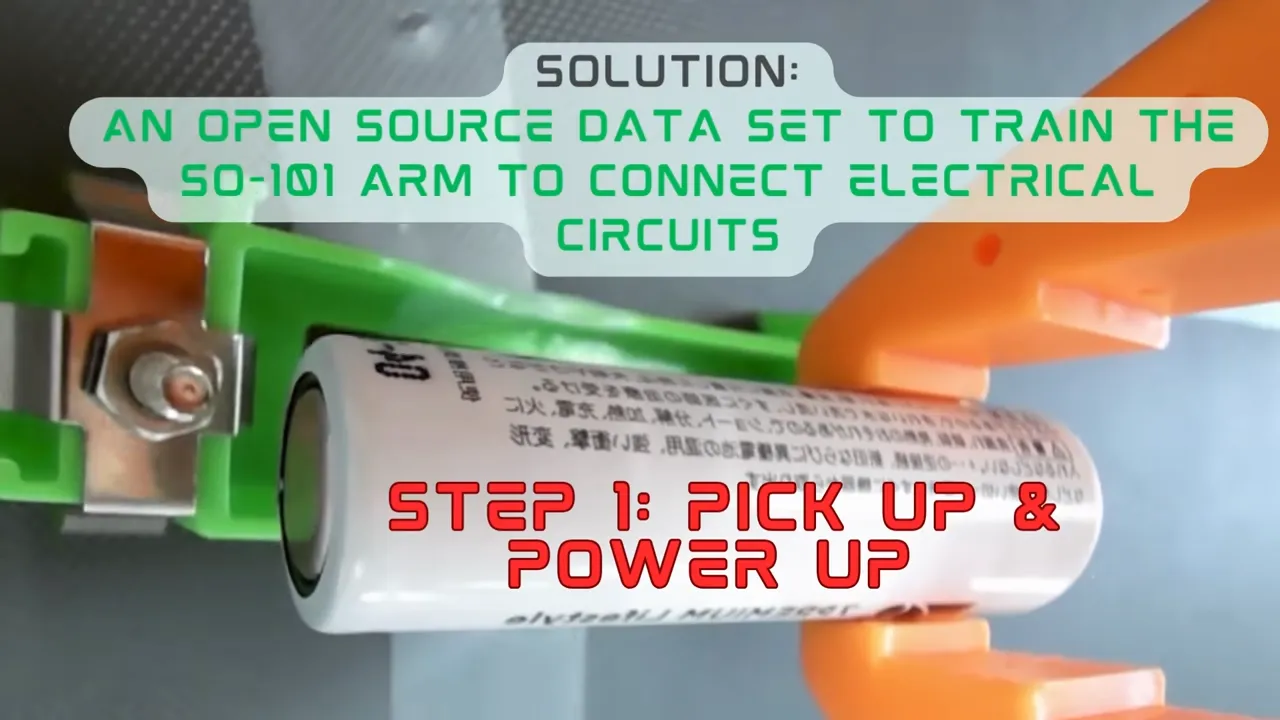 Step one, the arm identifies and picks up the power cell